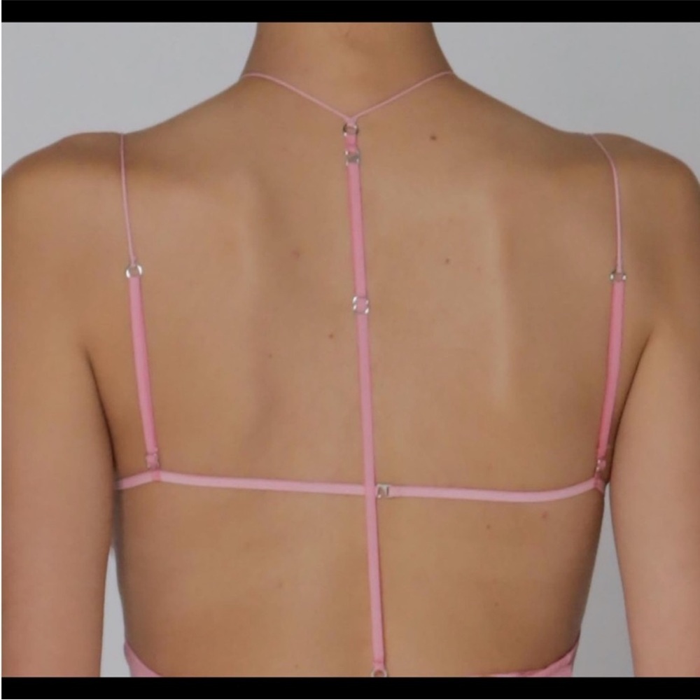Nensi Dojaka Silk Georgette Keyhole Bodysuit in Blossom XS - Picture 4 of 14